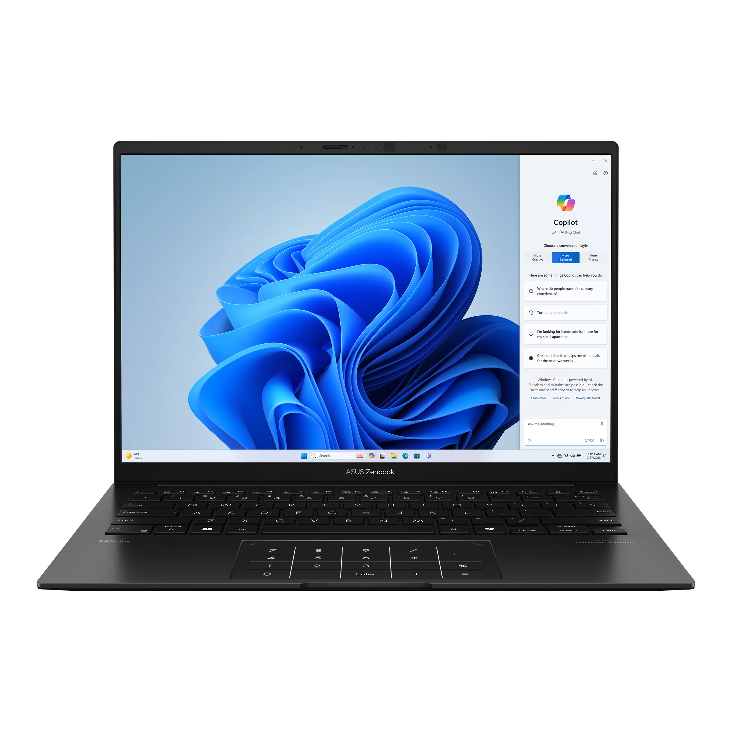 ASUS Zenbook 14 (UM3406GA-QD754W) Ryzen AI 7-445 16GB 512GB SSD, 14" WUXGA Copilot+ PC Laptop - Jade Black