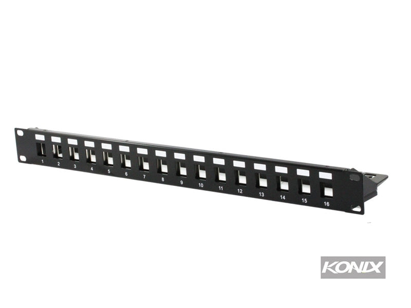 16 Port Unloaded Shielded Patch Panel