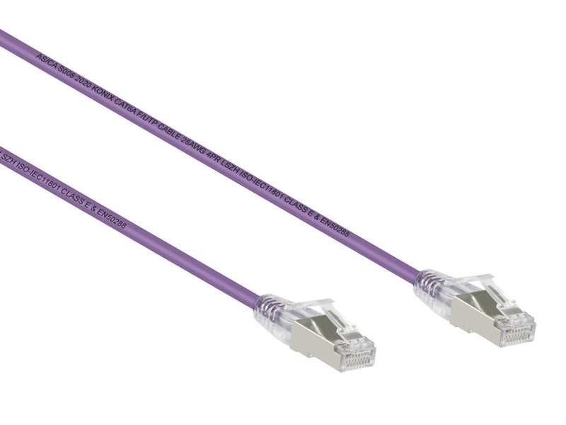 5m Purple Ultra Thin CAT6A 10G F/UTP Ethernet Network Cable