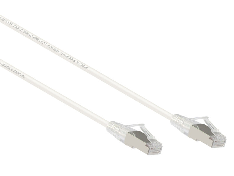 5m White Ultra Thin CAT6A 10G F/UTP Ethernet Network Cable