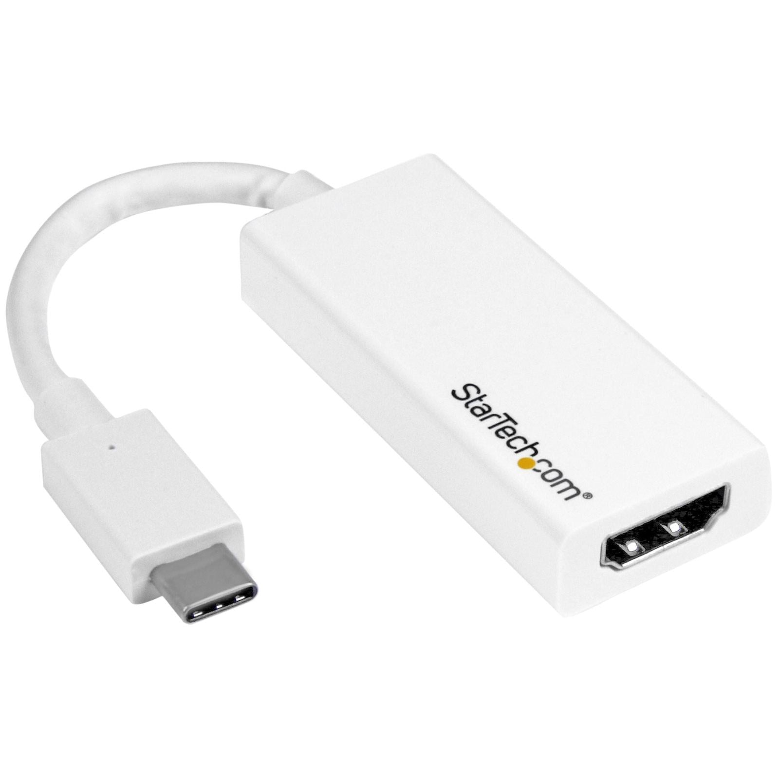 StarTech USB-C Thunderbolt 3 to HDMI Adapter, 4K, White, 3Yr