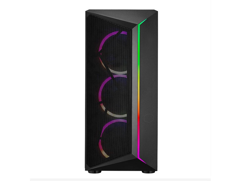 Cooler Master CMP510, ATX, ARGB Strip & 3x ARGB Dual Ring Fans, Front Panel Design, Full Black Coating