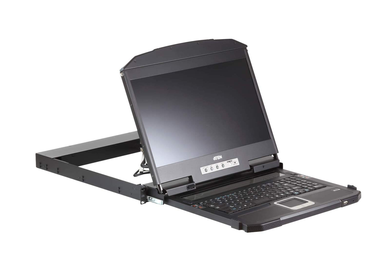 Aten Rackmount Dual Rail LCD Console VGA,HDMI,DVI & USB w/ 18.5' LCD Display, 1x Custom KVM Cable Included