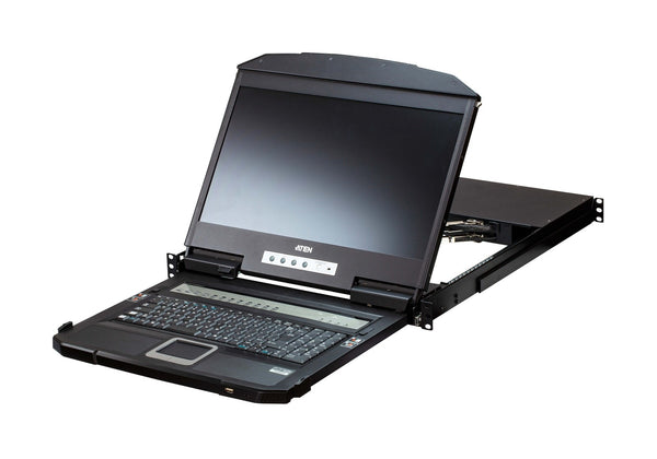 Aten 18.5' Short Depth 4-Port HDMI LCD KVM, Dual Rail and widescreen support