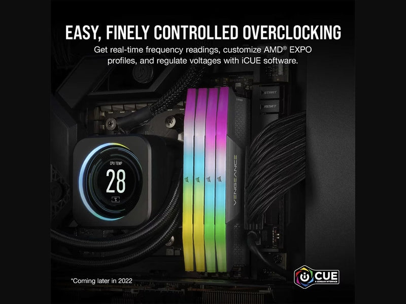 Corsair Vengeance RGB 64GB 2x32GB DDR5 5600MHz AMD EXPO & Intel XMP CL40 Desktop Memory CMH64GX5M2D5600Z40