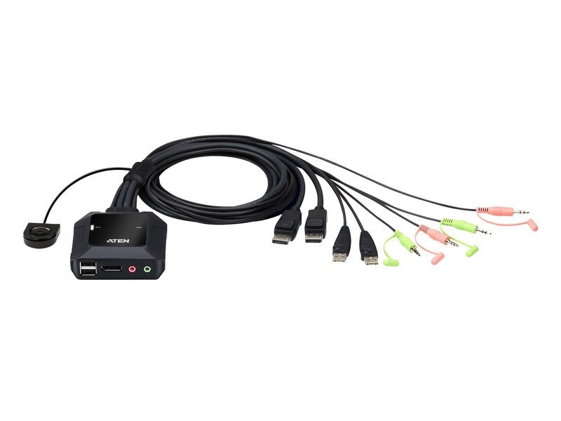 ATEN 2-Port USB DisplayPort Cable KVM Switch