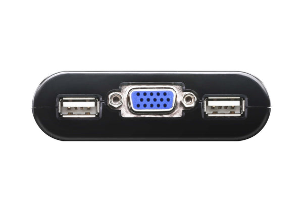 Aten Compact KVM Switch 2 Port Single Display VGA, Remote Port Selector, USB Hot-Plugging