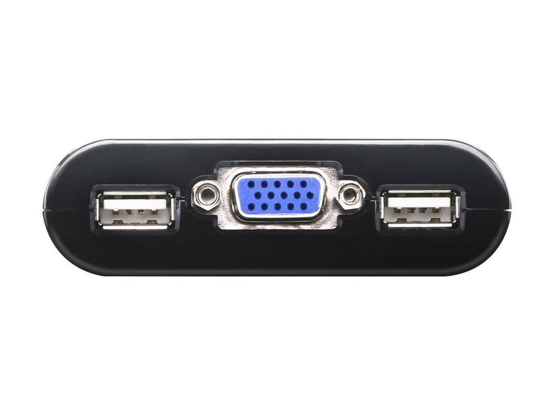 Aten Compact KVM Switch 2 Port Single Display VGA, Remote Port Selector, USB Hot-Plugging
