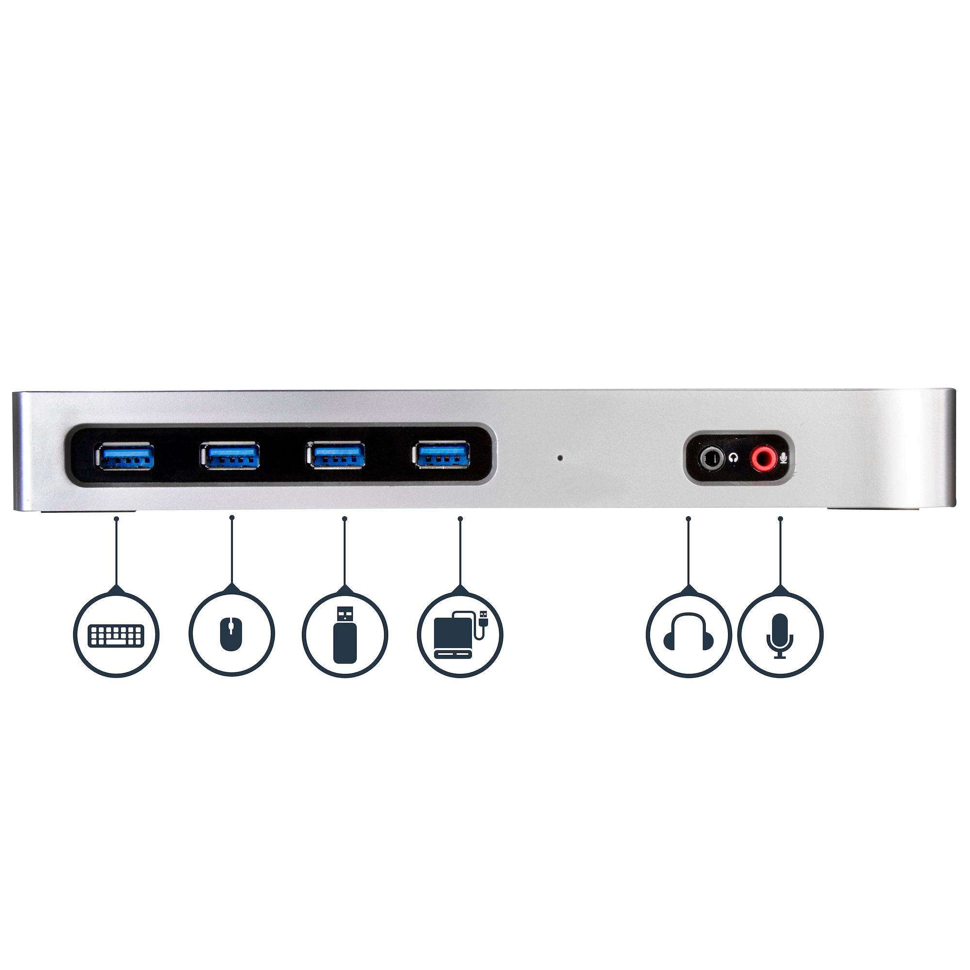 StarTech USB-C USB-A Hybrid 4K Dock, Dual Display,HDMI 2 ,Dp 2 ,USB 6 ,USB-C,No Pd,3Yr