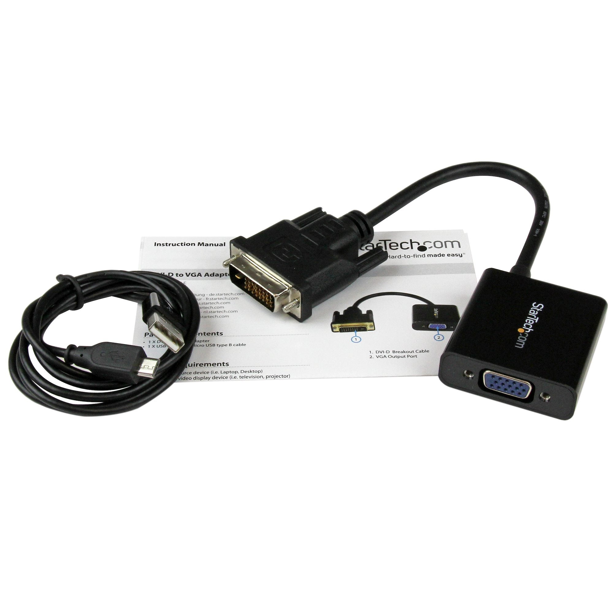 StarTech DVI-D to VGA Adapter, 3Yr