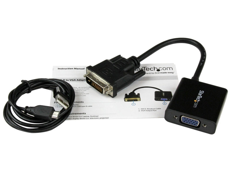 StarTech DVI-D to VGA Adapter, 3Yr