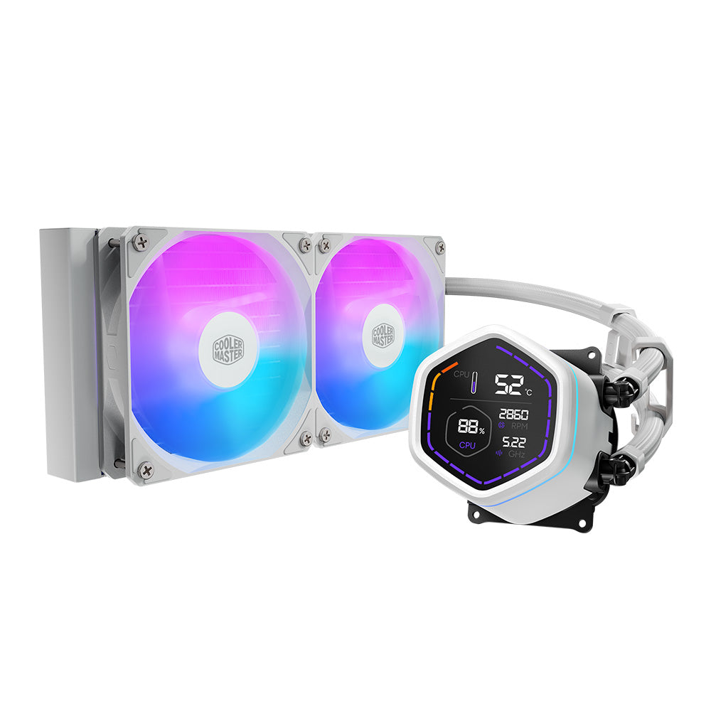 Cooler Master MasterLiquid Core Nex Digital 240mm ARGB CPU Liquid Cooler - White