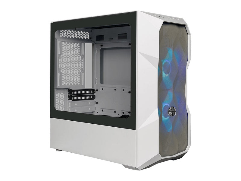 Cooler Master MasterBox TD300 White, Polygonal Mesh, 2x 120mm ARGB Fans, Tempered Glass Side Panel