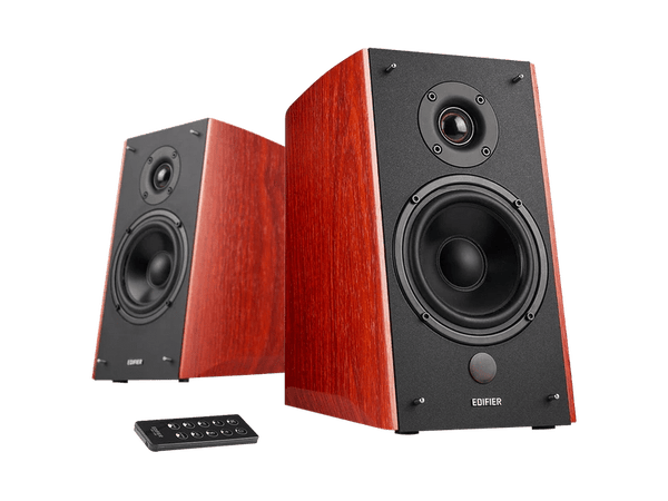 Edifier R2000DB-BROWN Powered Bluetooth Bookshelf Speakers 25mm Eagle Eye tweeters 5 ' bass unit Pair devices via Bluetooth