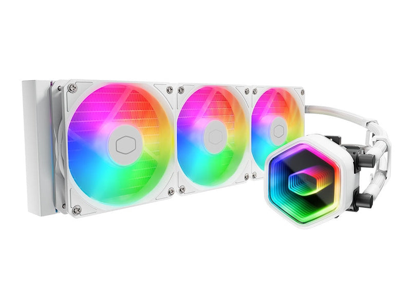 Cooler Master MasterLiquid ML360L ARGB White, Triple 120mm ARGB Fans, Dual Chamber Pump, 5-Year Warranty