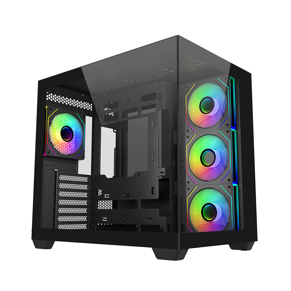 Cooler Master Elite 681 Tempered Glass Mid-Tower ATX Case - Black