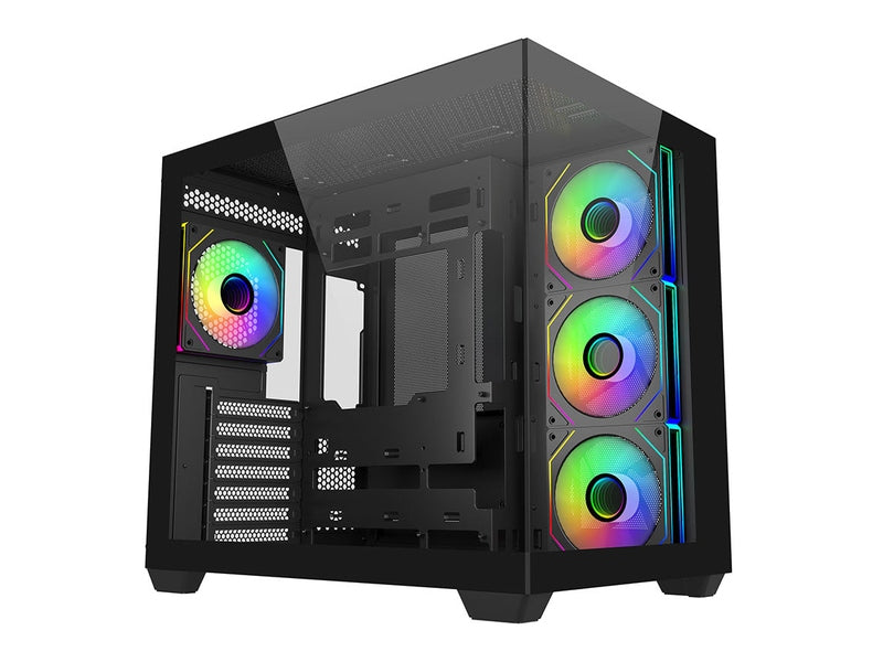Cooler Master Elite 681 Tempered Glass Mid-Tower ATX Case - Black
