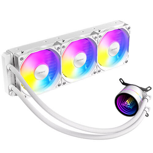Antec Luna 360 ARGB White, 360mm AIO, 3x120mm ARGB PWM Fans, 800-1800RPM, 67.62CFM, Intel LGA1700 / 1851, AMD AM4 / AM5, 2Y Warranty