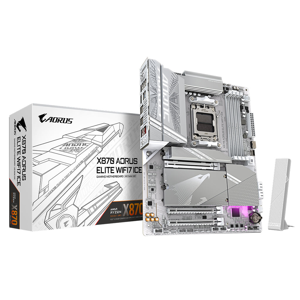 Gigabyte X870 AORUS ELITE WIFI7 AM5 ATX Motherboard (X870 A ELITE WF7 ICE 1.0)