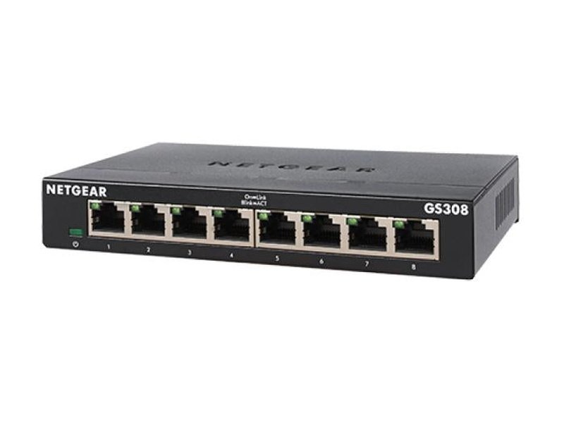 Netgear GS308-300AUS 8-Port Gigabit Ethernet SOHO Unmanaged Switch