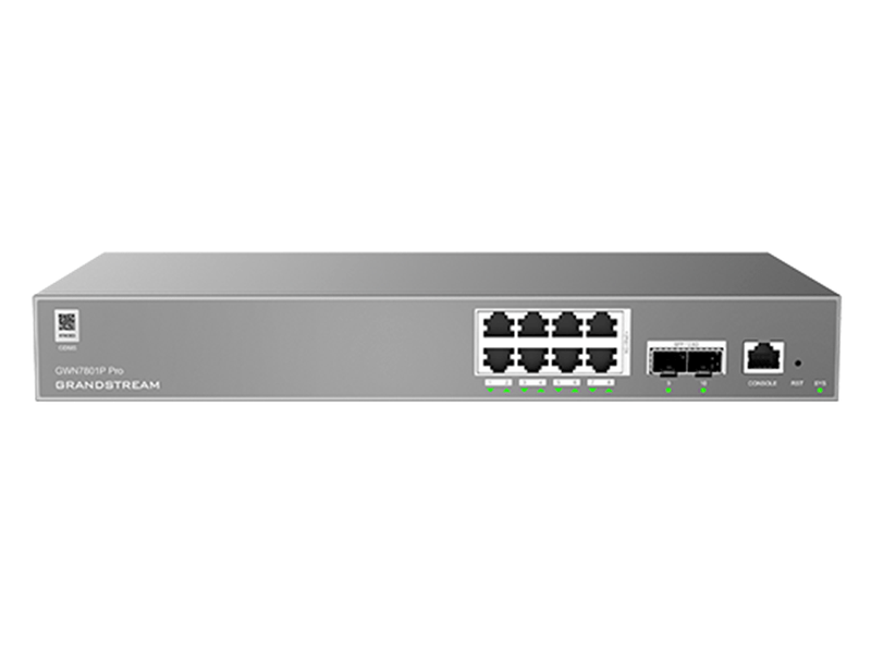 Grandstream ENTERPRISE LAYER 2+ MANAGED POE NETWORK SWITCH, 8 X GIGE , 2 X 2.5 GIG SFP 120WATT POE+ GWN7801PPRO