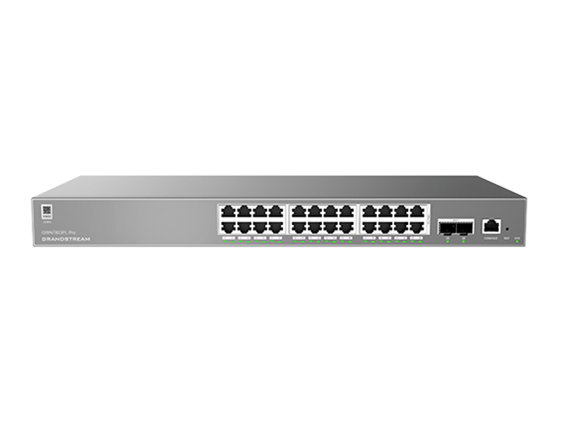 Grandstream ENTERPRISE LAYER 2+ MANAGED POE NETWORK SWITCH, 24 X GIGE , 2 X SFP+ 250 WATT POE+ GWN7803PLPRO