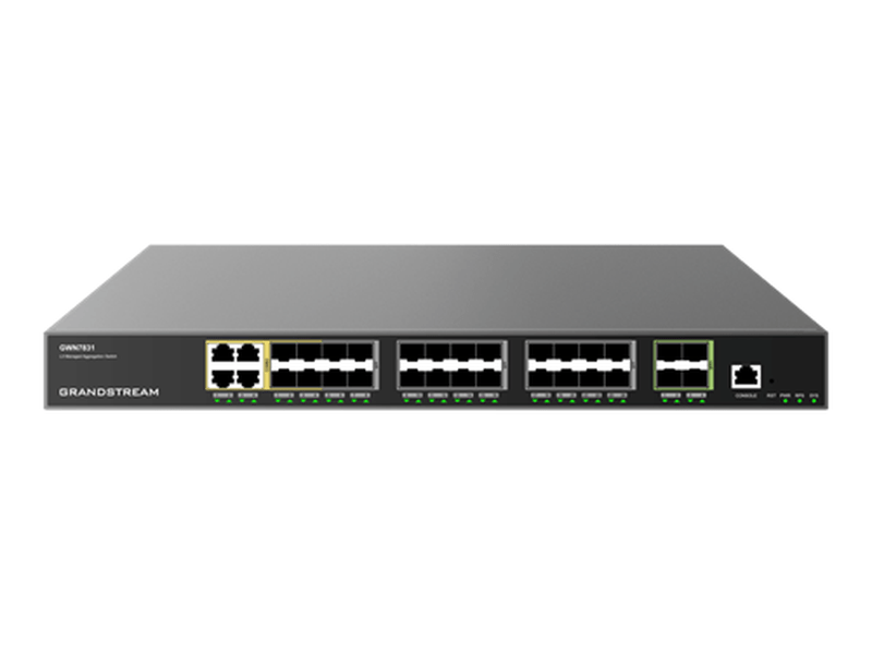 Grandstream GWN7831 Enterprise Layer 3 20-Port SFP Managed Aggregation Switch 4 X SFP/GIGE COMBO 4 X SFP