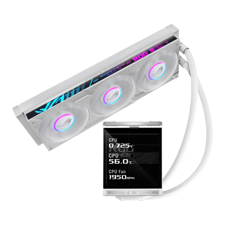 ASUS ROG Strix LC IV 360 ARGB LCD AIO Liquid CPU Cooler - White Edition
