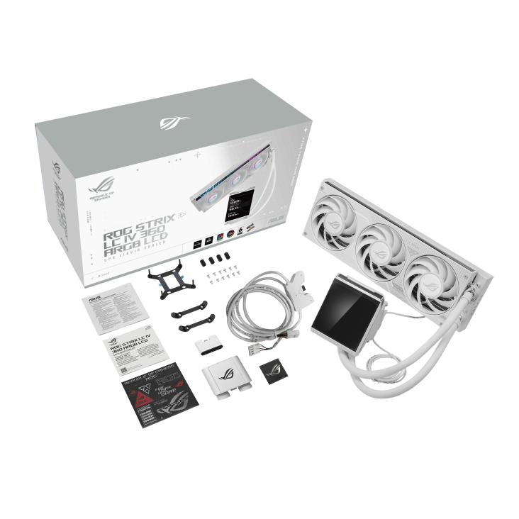 ASUS ROG Strix LC IV 360 ARGB LCD AIO Liquid CPU Cooler - White Edition