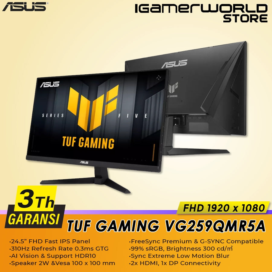 ASUS TUF Gaming VG259QMR5A 24.5-inch FHD Fast IPS 310Hz Gaming Monitor 90LM0BR0-B01O11