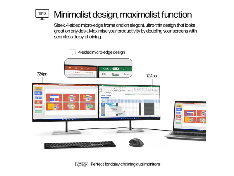 HP Series 7 Pro 724pn 24" WUXGA 100Hz IPS Business Monitor - 8X534AA Replacement for HP Z24n G3 1C4Z5AA