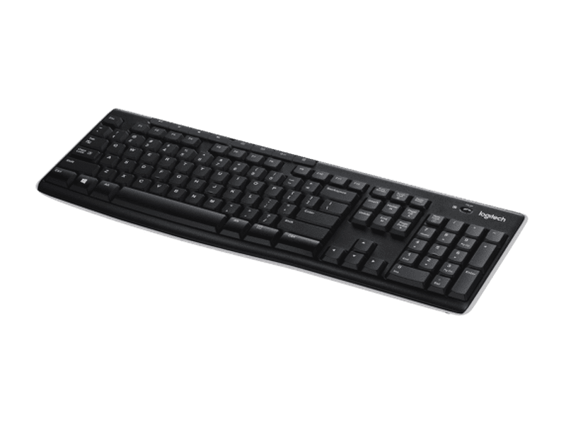 Logitech K270 2.4 GHz Wireless Full Size Keyboard 128-bit AES encryption 24-month battery life Spill resistant Durable UV-coated keys