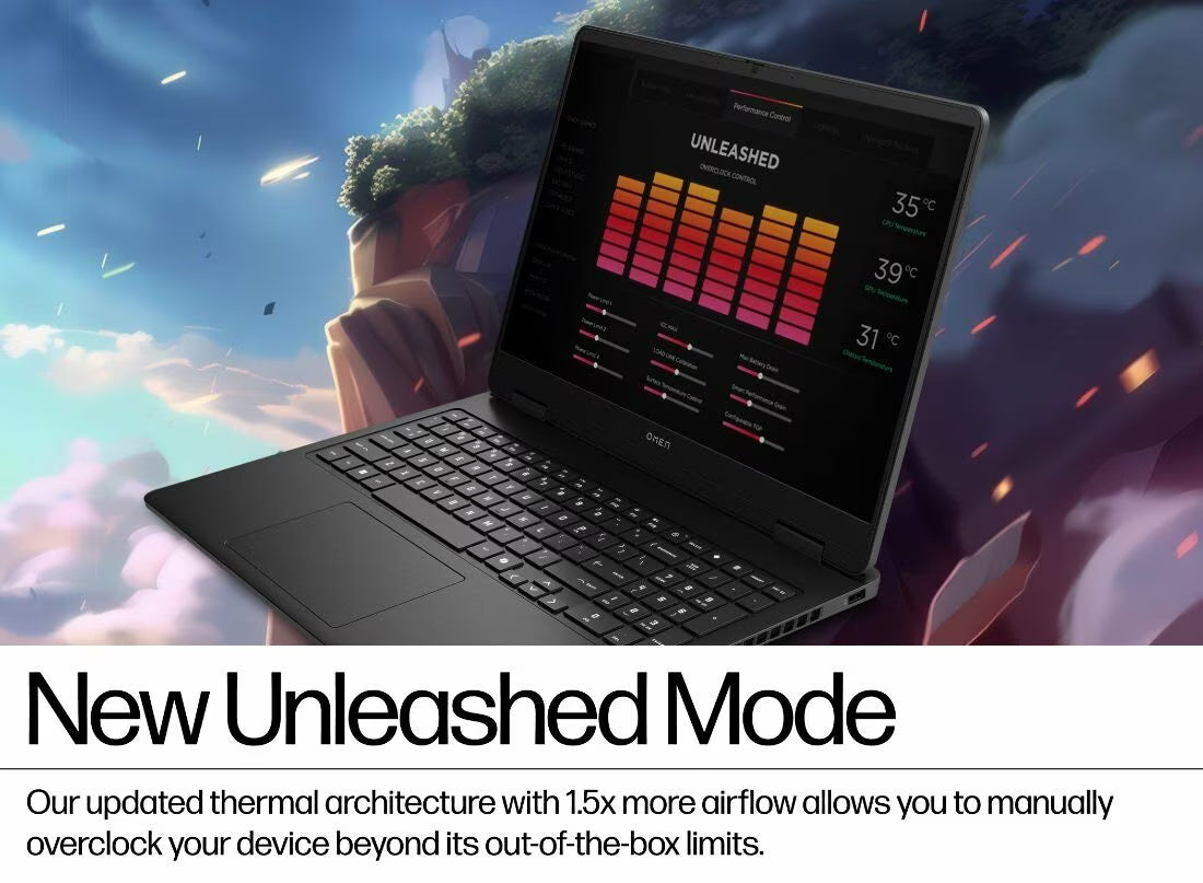 HP OMEN Gaming Laptop Ryzen 9 32GB 1TB SSD RTX5060, 16 inch WQXGA Windows 11 Home - Shadow black