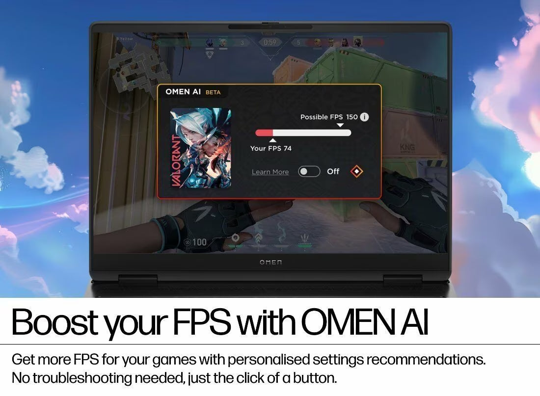 HP OMEN Gaming Laptop Ryzen 9 32GB 1TB SSD RTX5060, 16 inch WQXGA Windows 11 Home - Shadow black