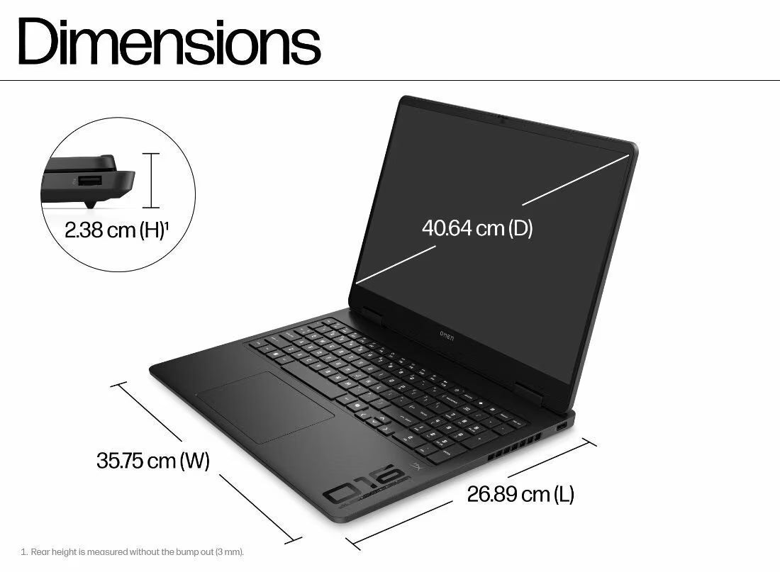 HP OMEN Gaming Laptop Ryzen 9 32GB 1TB SSD RTX5060, 16 inch WQXGA Windows 11 Home - Shadow black