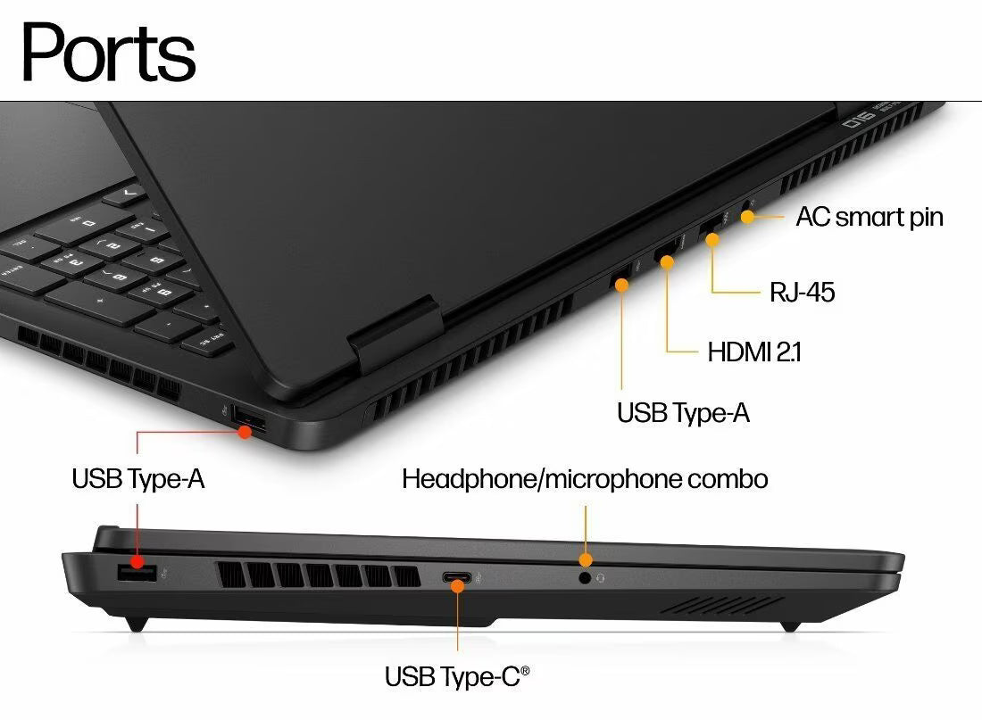 HP OMEN Gaming Laptop Ryzen 9 32GB 1TB SSD RTX5060, 16 inch WQXGA Windows 11 Home - Shadow black