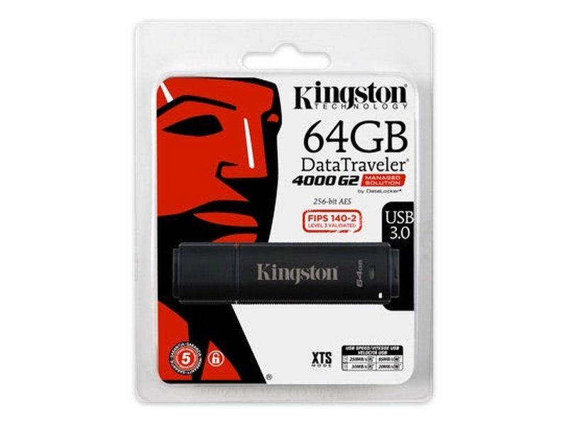 Kingston DataTraveler 4000 G2 DT4000G2DM 64GB USB 3.0 Flash Drive