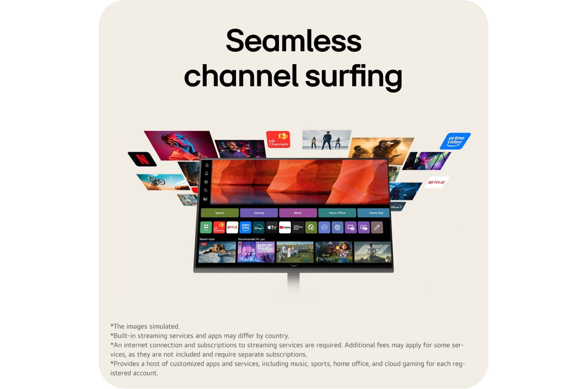 LG 32U501SB-B 32" FHD 120Hz VA Smart AI Monitor for Streaming with webOS