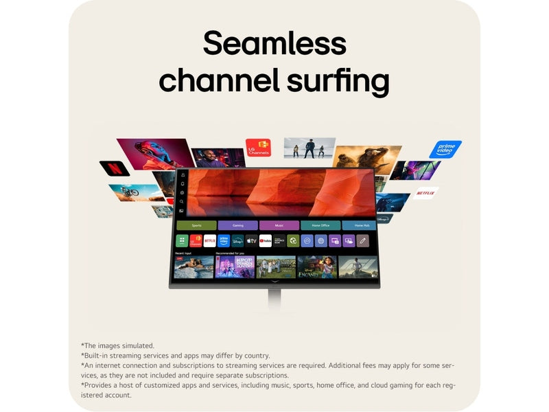 LG 32U501SB-B 32" FHD 120Hz VA Smart AI Monitor for Streaming with webOS