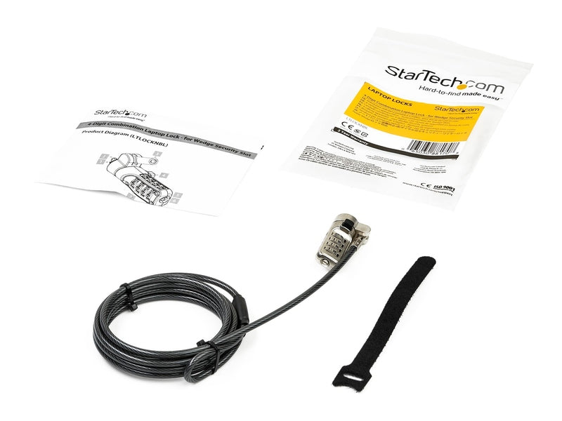 StarTech LTLOCKNBL 6.5ft Laptop Cable Lock - Combination Security Wedge Slot Lock