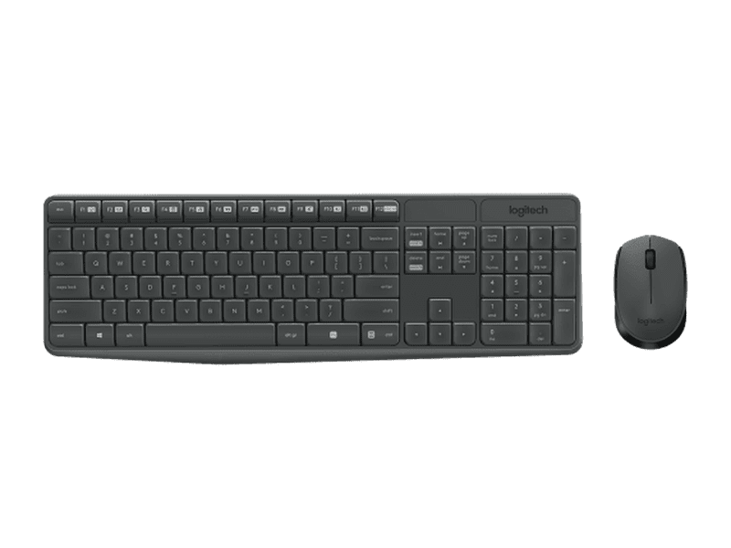 Logitech MK235 Wireless Keyboard and Mouse Combo 2.4GHz Wireless Compact Long Battery Life 8 Shortcut keys