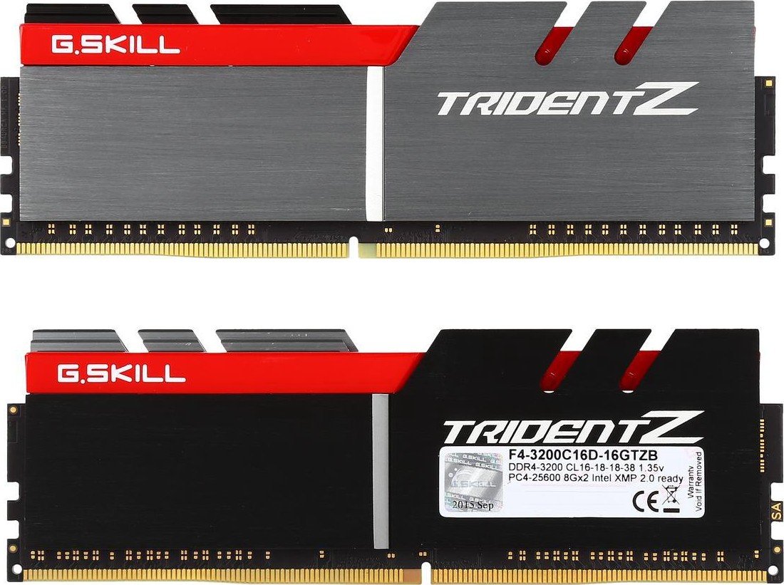 G.Skill Trident Z 16GB 2x8GB DDR4 3200MHz CL16 Desktop Memory F4-3200C16D-16GTZB