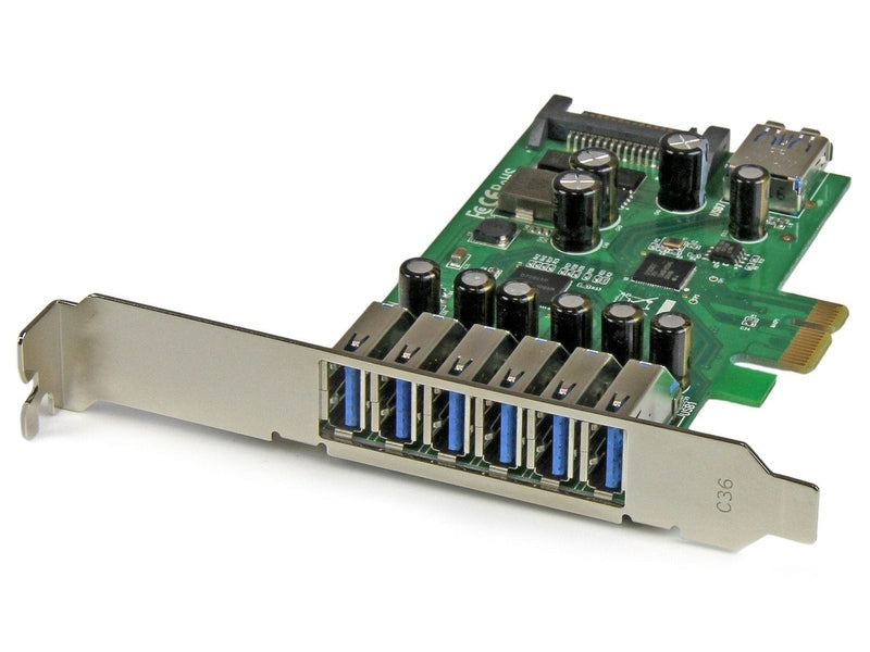 StarTech 7 Port PCIE USB 3.0 Card, Sata Power Required, UASP, 2Yr
