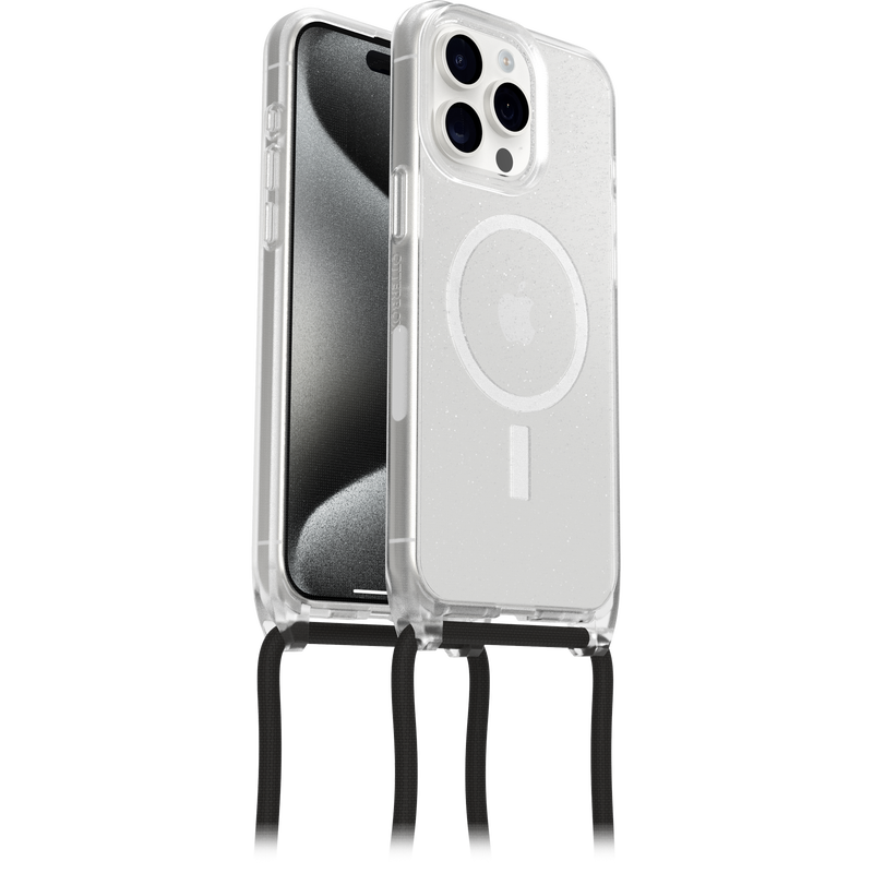 OtterBox React Necklace MagSafe Apple iPhone 15 Pro Max 6.7' Case Stardust Clear Glitter