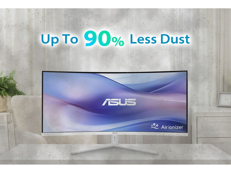 ASUS Eye Care Monitor 34" WQHD 1500R Curvature, Frameless, 100Hz, Air Ionizer, Eye Care Plus