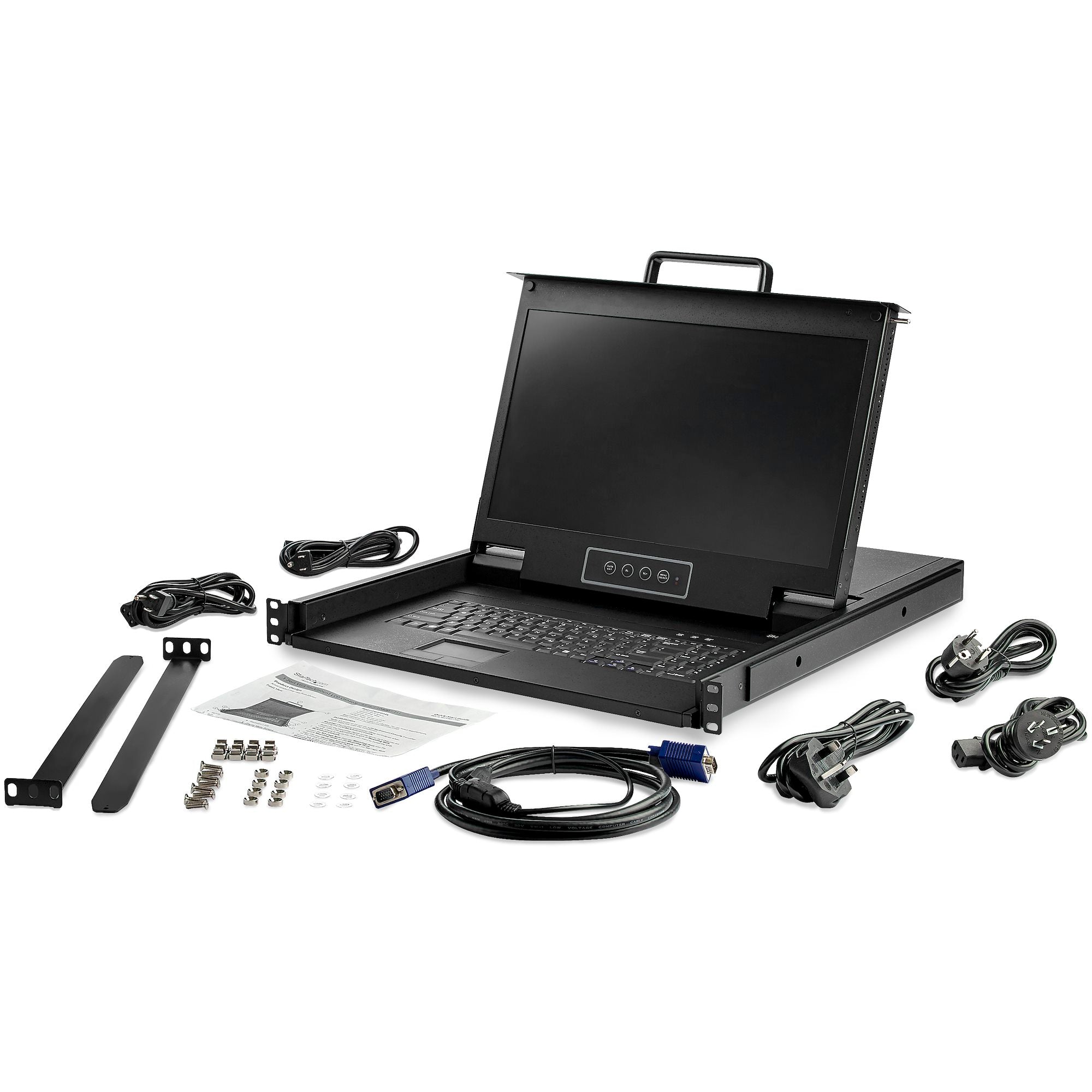 StarTech 1 Port 1U VGA KVM Console Hd - 17" LCD VGA, Rackmount Drawer W/Cables, 2Yr
