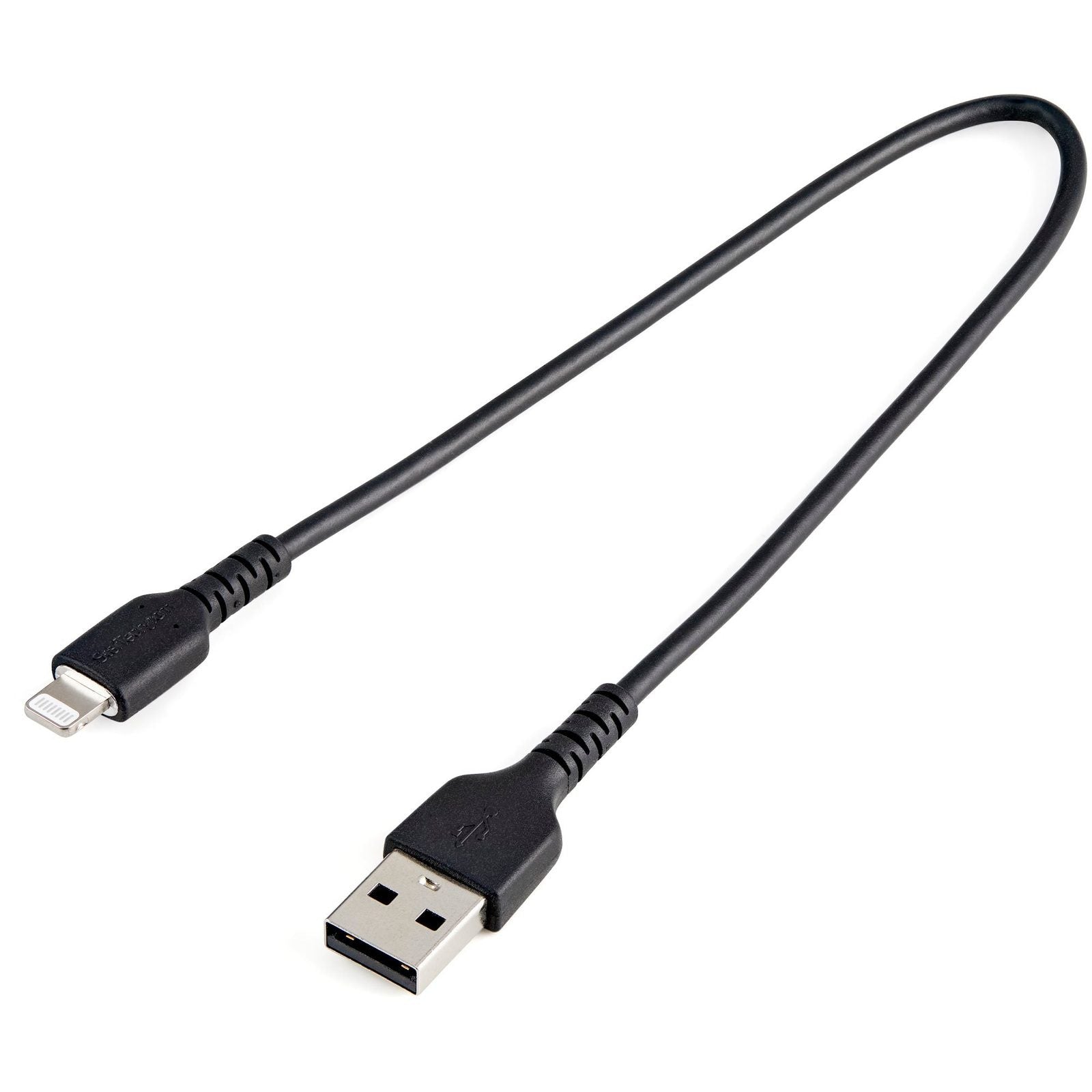 StarTech 0.3M USB-A to Lightning Cable, Rugged, Black, 2Yr