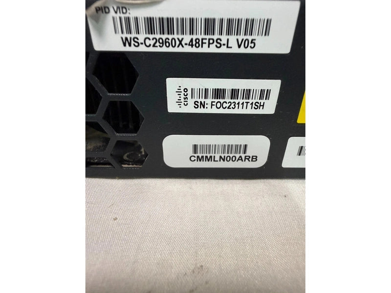 **Used** Cisco WS-C2960X-48FPS-L V05 48-Port GigE PoE+ Switch 4x SFP 740W