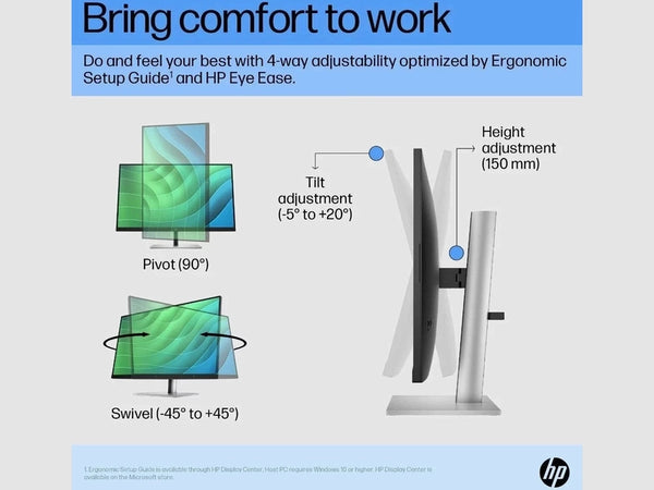 Genuine HP E27 E27q G5 Stand for HP Monitor N24817-001, N22675-711 w/ Original HP E27 G5 VESA Plate