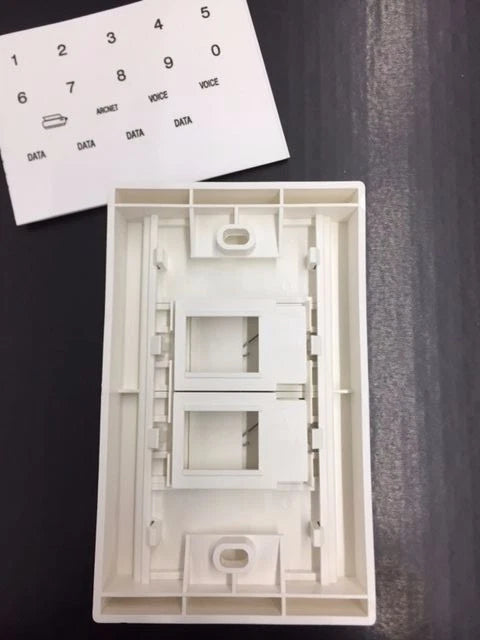 2x Faceplate Shuttered White 2 Port 2-279393-2 Copy